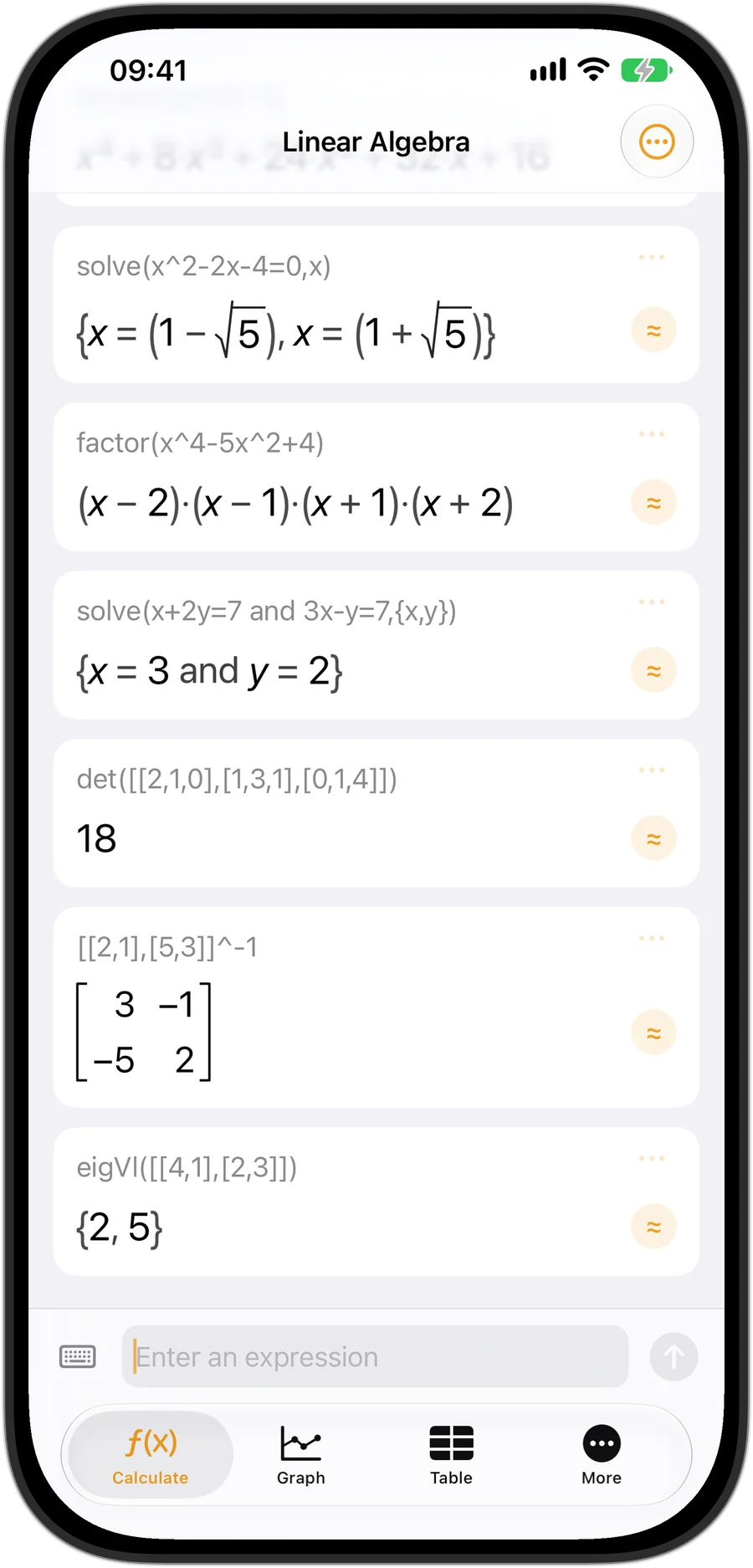 SymboCalc: algebra and matrices